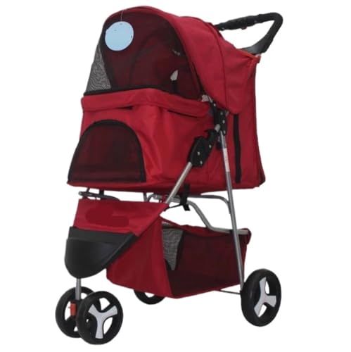 Hundewagen Hunde Kinderwagen Hunde-Kinderwagen, Haustier-Kinderwagen Mit Rädern, Träger, Katzen-Spaziergangswagen, Reise-Klappwagen Für Kleine Bis Mittelgroße Welpen Hundebuggy Hunderollstuhl(E) von GAOJUNAN