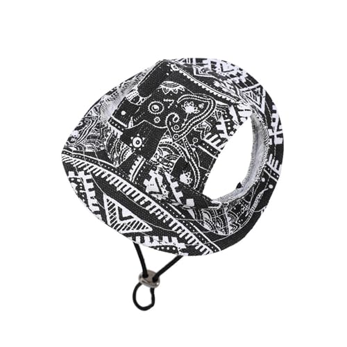 GAOSHA Baseballhut für Welpen, Hunde, Sonnenhaube mit Ohrlochzubehör, Halsband, Sporthut mit Riemen, Sporthut von GAOSHA