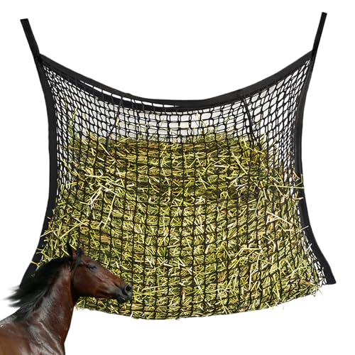 GAOUTO Heunetz für Pferde: 120 x 90cm Farming Heunetz, Heunetz Mesh Größe 3x3cm, Futternetz für 8,5kg Heu, Heusack, Heutasche, Heusack Fütterungszeit kann Verlängert Werden für Pferde von GAOUTO