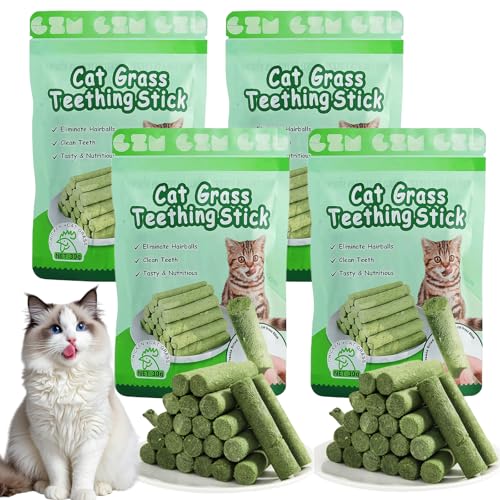 Katzengras Snack, 150g Beißstab aus katzengras, Katzengras Sticks Katzengras für Katzen Katzenminze Katzengras Beißstab Katzen Kauspielzeug für Zahnpflege und Haarknäuel Entfernen von GAOUTO