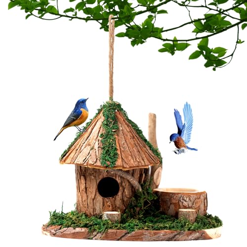 Premium Vogelhaus aus Holz, Zedernholz hängendes Vogelhaus mit Raubfischschutz, Nistkasten zur Wildvogelbeobachtung, Indoor Deko oder Outdoor Funktionelle Nutzung, ideal für Vogelbeobachter, groß von GARDYUE