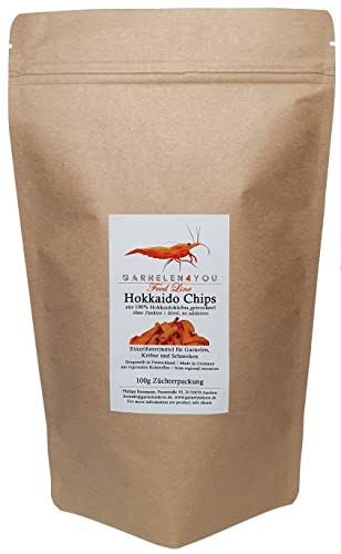 GARNELEN4YOU® Hokkaido Chips, 100 g getrockneter Kürbis, entspannte Fütterung mit hochwertigem Futter für Aquarienbewohner wie Garnelen, Krebse und Schnecken (100g) von GARNELEN4YOU