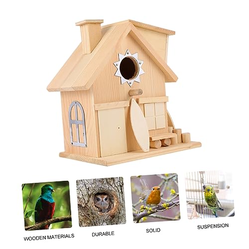 GAROZATION Vogelhaus Für Kleine Vögel Rustikales Hängendes Nisthaus Für Den Garten Und Balkon Wetterfestes Design Für Outdoor Nutzung Ideal Für Die Vogelbeobachtung von GAROZATION