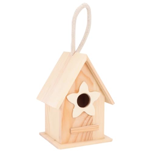 GAROZATION Vogelnest Aus Holz Unfertiges Vogelhaus Zum Bemalen Hängendes Vogelhaus Rustikale Dekoration Vogelhaus Bausatz Vogelnest Dekoration Vogelhaus-bausätze Für Kinder Zum Bauen Blau von GAROZATION