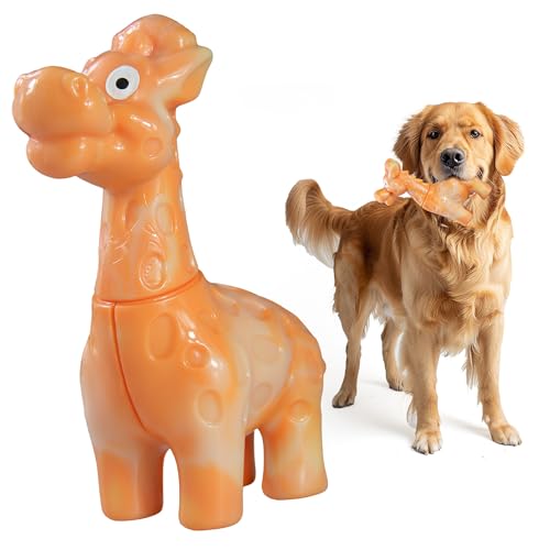 Dog Toy Chew Kauspielzeug für Hunde für aggressive Kauer, Hundespielzeug für große Rassen – langlebiges Hundespielzeug in Giraffenform – robustes Hundespielzeug für kleine/mittelgroße/große Yellow von GASAPET