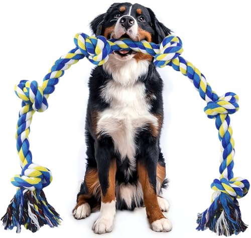 GASAPET Riesiges Hundeseilspielzeug für Extra Große Hunde – 6 Knoten 43 Zoll, Robuste Hundespielzeugseile – Unzerstörbares Spielzeug für Aggressive Kauer und große und mittelgroße Hunderassen von GASAPET