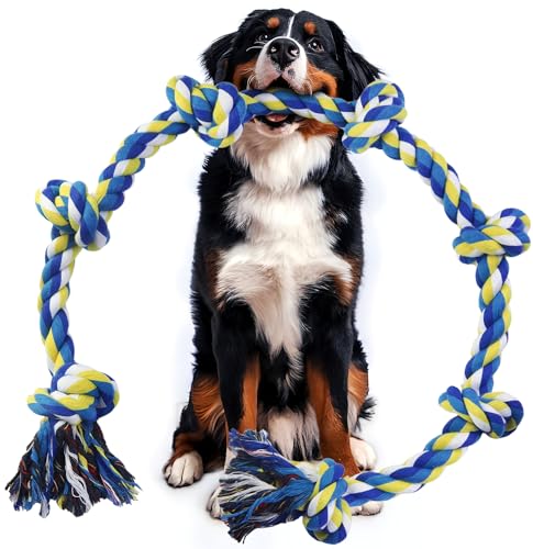 GASAPET Riesiges Hundespielzeug für extra große Hunde, 124 cm, 7 Knoten, unzerstörbares Hundespielzeug für aggressive Kauer, robustes Kauspielzeug, Zerrspielzeug, langlebiges Hundespielzeug für von GASAPET