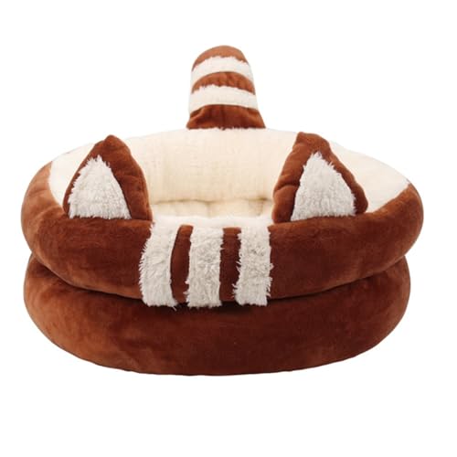 GAUDIO Katzenbett, Hundebetten, Mattennest, Kissen, Sofa, Gemütlicher Zwinger für Haustiere, Zubehör (Color : Brown, Size : S) von GAUDIO