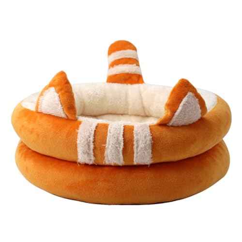 GAUDIO Katzenbett, Hundebetten, Mattennest, Kissen, Sofa, Gemütlicher Zwinger für Haustiere, Zubehör (Color : Orange, Size : S) von GAUDIO