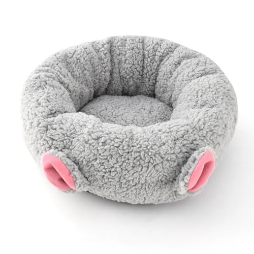 Katzen Bett, Weiches, Langes Plüschkissen, Waschbares Haustierbett, Beruhigendes, Selbstwärmendes Katzen- und Hundebett, rutschfest Und Wasserdicht (Color : Gray, Size : L) von GAUDIO