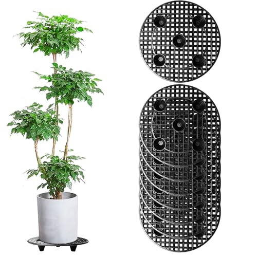 GBKDQQ 8 Stück Blumentopfe Mesh Pads, Topfpflanzenständer Drainagegitter 30cm Durchmesser Blumentopf Ständer Untersetzer Rund Blumentopfgitter Pad für Innen und Außenbereich, Topfpflanzen-Ständer von GBKDQQ