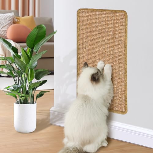 GBLAVM Kratzmatte Katze Sisal, Kratzbretter Katze 30x60cm,kratzpappe für Katzen,kratzbretter Katze,kratzbretter Katze an Wand/Sofa/Bett,kratzmöbel schutzung,cat Scratcher(1 Stück) von GBLAVM