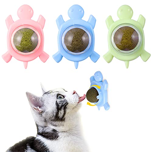 GBSYU Essbare Katzenminze Bio-Ball für Wand: 3-teiliges süßes Silvervine Spielzeug für Indoor-Katzen von GBSYU