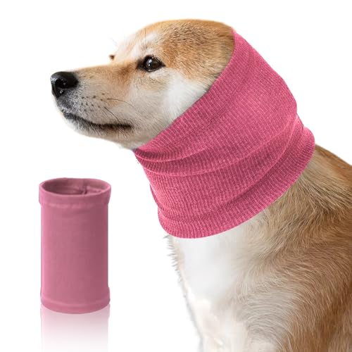 Beruhigender Hunde-Kapuzenpullover, Ohrenschützer für Lärmschutz, Hundeohrwickel für Angstlinderung und Beruhigung, Hunde-Ohrenschützer für Hunde, Hals- und Ohrenwärmer (klein, Rosa) von GCVOPTON