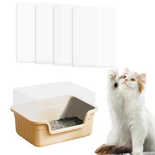 Katzentoilettenschutz, Spritzschutz für offene Katzentoiletten, leicht zu reinigen, wiederverwendbar und abnehmbar (Katzentoilette nicht im Lieferumfang enthalten), 4 Stück von GCVOPTON