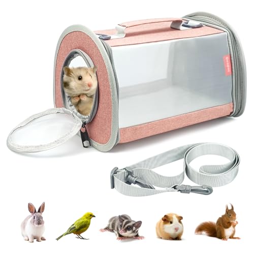 Tragetasche für Kleintiere, tragbare Meerschweinchen-Reisetasche, atmungsaktiv, kleine Haustiertasche für Meerschweinchen, Vogel, Kaninchen, Hamster, Chinchilla, Igel, Zuckergleiter, ausgehende von GCVOPTON