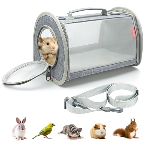 Tragetasche für kleine Tiere, tragbare Meerschweinchen-Reisetasche, atmungsaktive kleine Haustiertasche für Meerschweinchen, Vogel, Kaninchen, Hamster, Chinchilla, Igel, Zuckergleiter, von GCVOPTON