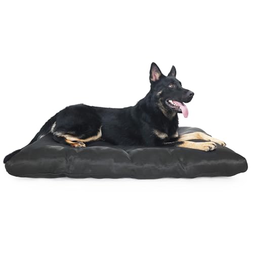 GDBAE Kaufeste Hundeboxenunterlage, 104 cm, große Hundeboxenunterlage, 104 x 68 cm, kaufest, waschbar, langlebige Kistenmatte zum Kauen für Zwinger, stark, robust, kaubar, kratzfest, Schwarz von GDBAE