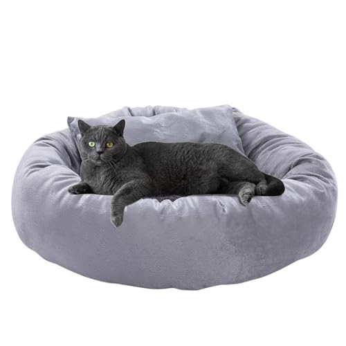 GDJGNUDK Hundebett, Katzenbett, weiches Haustierbett, Haustierprodukte, Kissen, Katzenbett, Eierkuchennest, vier Jahreszeiten, rundes Katzenbett, warme Haustier-Pads (L) von GDJGNUDK