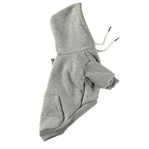 Haustier Kleidung Hundepullover, Kapuzenpullover im Winter Warmer Mantel für Katzen, Kleine Hunde Welpe(Gray,L) von GDJGNUDK