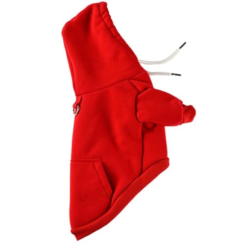 Haustier Kleidung Hundepullover, Kapuzenpullover im Winter Warmer Mantel für Katzen, Kleine Hunde Welpe(Red,L) von GDJGNUDK