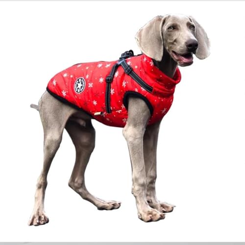 Hundemantel Wasserdicht Reflektierende Hundejacke mit Verstellbarem Verschluss für Alle Jahreszeiten, Fleece Verstellbar Haustierkleidung Reflektierende Hundekleidung Outfit(Red,3XL) von GDJGNUDK