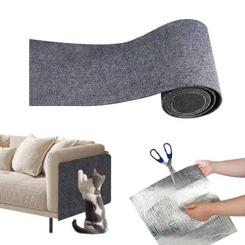 Selbstklebend Kratzmatte Katze, Kratzschutz Sofa Katze, Kratzbrett Kratzteppich Wand, Katzenkratzmatte, Katzenkratzbretter, DIY Climbing Cat Scratcher, Kratzwand Möbel Schützt (40cmx200cm Khaki) von GDWD