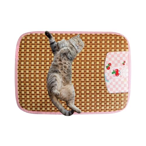 GEBBEM Kühlmatte für Hunde, Haustierkühlmatte - Coole Pet Pad Isomatte - Rutschfestes Haustierbett-Mattenkissen, Rattan-Hundekühlkissen, Haustierkühlmatte, Katzenkühlmatte, Haustierbedarf von GEBBEM