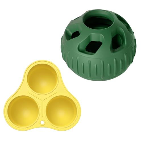 Hunde-Puzzleball – Hundespielzeug zur geistigen Stimulation | 2x interaktives Hundeballspielzeug | Interaktiver Leckerli-Ball für Hunde, Puzzle-Futterball, Hunde-Puzzle-Leckerli-Spenderball für Welpen von GEBBEM