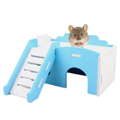 GECAP Syrischer Hamster, kleines Versteck mit Rutsche, Mäusehaus, Hamstersachen, Käfigzubehör, Rennmäuse, Spielzeug für Lemmings, Rennmäuse, Mäuse von GECAP