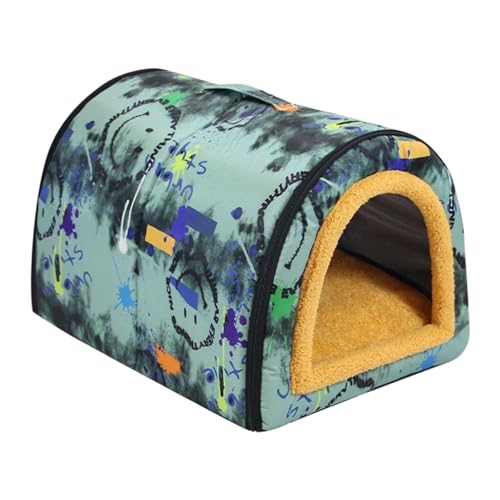GECAP wasserdichte Hundehütte im Freien,Spritzwassergeschütztes, waschbares Haustierhöhlenbett mit Griff - Haustiermöbel für kaltes Wetter für kleine und mittlere Rassen, geeignet für den Innen von GECAP