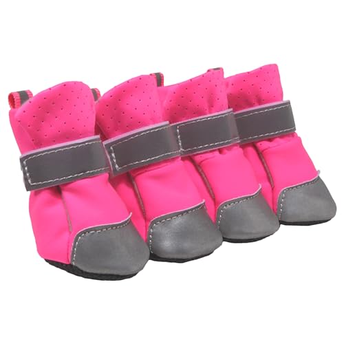 Haustierschuhe Für Kleine Hunde, 4 Stück, rutschfeste Hunde-Winterstiefel, Atmungsaktive Indoor-Hundeschuhe – Leichte Hunde-Winterstiefel, Verstellbare Dichtheit von GEDOX