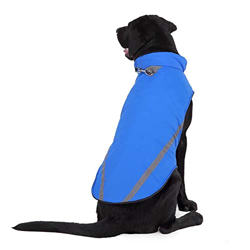 GEMSeven Reflektierende wasserdichte Haustier-Hundeweste-Jacke Winter-Warmer Vlies-Mantel für große Hunde von GEMSeven