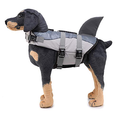 GEMSeven Shark Mermaid Pet Dog Reflective Schwimmweste Mit Griff Hund Schwimmtraining Preserver von GEMSeven