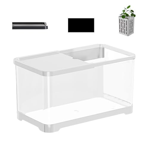 Aquarium-Set, kleines Aquarium, Deko-Set für kleines Salzwasseraquarium | Vielseitige Aquarien mit Korb, kreatives und elegantes Fischaquarium für die Dekoration des Hauses, Quallen, Gu von GENERIC