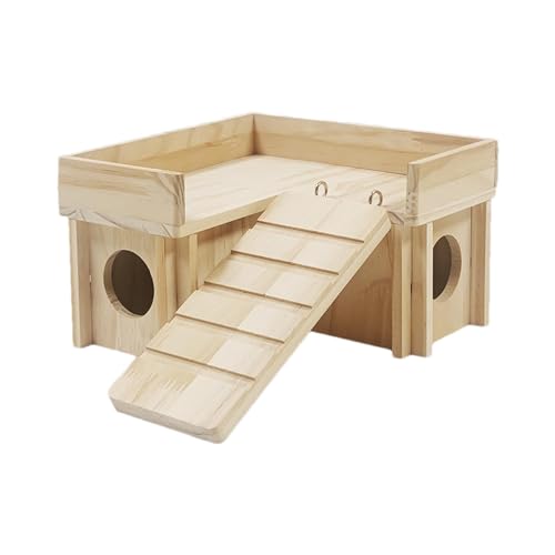 Hamster Hamster Holzhaus mit Leiter Rennmaus Haus mit Kletterleiter Tieraktivitätsplattform Übung Kletterhütte für Hamster, Rennmäuse, Meermäuse und Mäuse von GENERIC