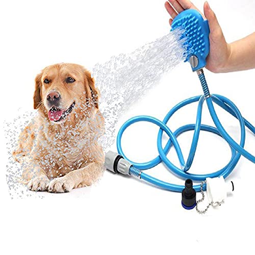 GENERY VariousHK Hund Dusche Sprayer 2 in 1 Hundedusche Haustier Duschkopf with Bürste 8 Fuß Schlauch und Adapter für Hund,Katze,ect Haustier von GENERY