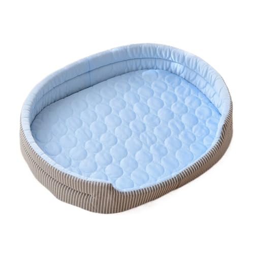 GENODA Pet Ice Mat Sommer Kühlung Hund Pad atmungsaktiv waschbar Katze Nest Bequem Kühle Seide Hund Katze Schlafmatte Alle Jahreszeiten Pet Supplies (Blau, M) von GENODA