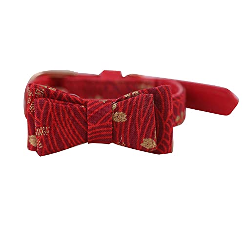 GEQIAN Hundehalsband mit Fliege und niedlicher Schleife – verstellbares, bequemes Halsband für kleine Hunde, Katzen, Welpen von GEQIAN