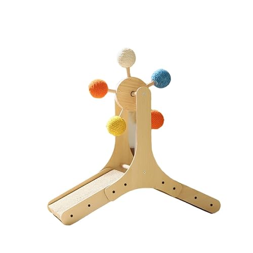 GERRIT Plattenspieler-Katzenballspielzeug, interaktives Kätzchen-Fun-Track-Spielzeug, natürlicher Sisal-Kratzball, Holz-Kratzspielzeug for Katzen und Kätzchen/145 (Color : A3) von GERRIT