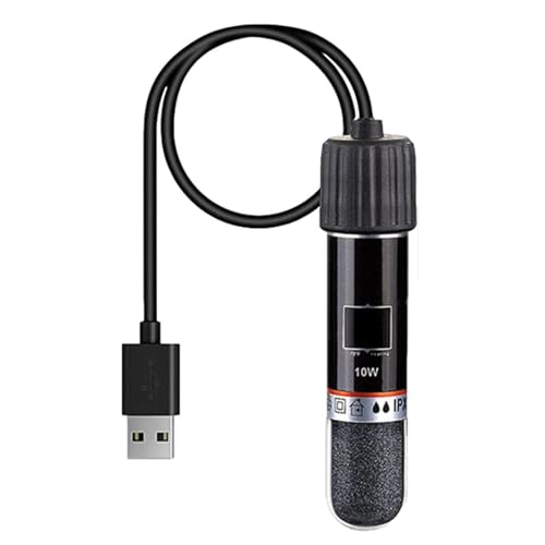 GERUI USB Aquarium Heizung 10W Mini-Aquarium Heizstab Mit Thermostat,Thermostat Aquarium Schildkrötenheizung für kleine Aquarien Für Salzwasser Und Süßwasser von GERUI