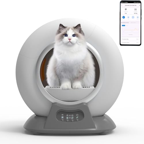 Katzenklo Selbstreinigend Automatisch Intelligente Selbstreinigende Katzentoilette Elektrisch Cat Litter Box Self Cleaning 65L Anti Pinch Katzen Klo für 2 Katzen von GESEILAY