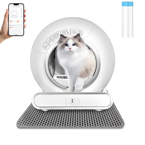 Katzenklo Selbstreinigend Groß XXL 65L Selbstreinigende Katzentoilette mit APP-Steuerung Automatisches Katzenklo für 2 Katzen Self Cleaning Cat Litter Box (Type4) von GESEILAY