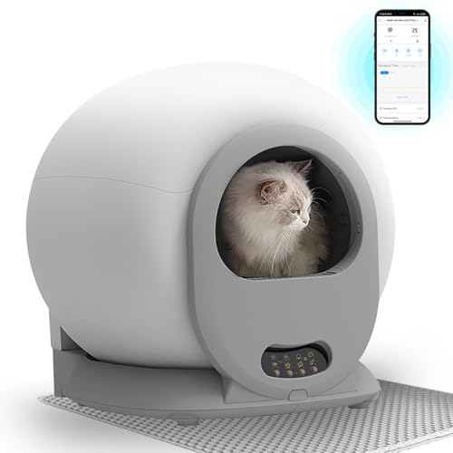 Selbstreinigende Katzentoilette Katzenklo Selbstreinigend Automatisch mit APP Kontrol Anti Pinch Cat Litter Box Self Cleaning Ionische Desodorierung von GESEILAY