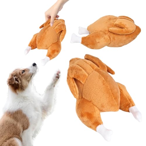 GET STOOP Brathähnchen-Stofftierspielzeug for große Hunde, weiches Hundespielzeug zum Kauen, Thanksgiving-Truthahn, langlebiges Spielzeug for aggressive Kauer, Quietschspielzeug for Hunde, H von GETBSTOOP