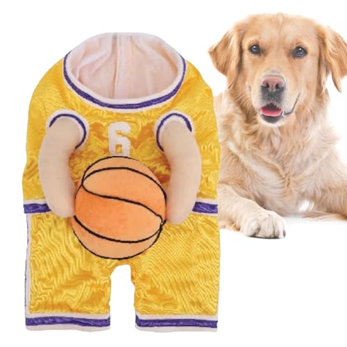 GETBSTOOP Hunde-Basketball-Spieler-Kostüm, Hunde-Basketball-Kostüm mit Ball, Basketball-Spieler-Kostüm for Hunde, Halloween-Kostüme for Hunde, lustiges Dress-Up-Sport-Outfit, Cosplay von GETBSTOOP