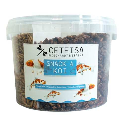 GETEISA Snack4Koi - Vielfältige Koi-Snackmischung mit Mehlwürmern, Bachflohkrebsen, Garnelen & Seidenraupen, Natürliche Zutaten, Hoher Proteingehalt, Unterstützt ausgewogene Ernährung von GETEISA