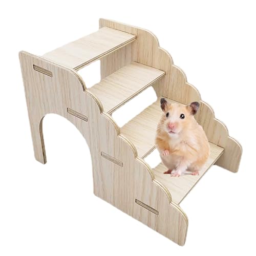 Hamsterleiter Holz Hamsterleiter Hamster Klettergerüst Hamsterbrücke Hamsterspielzeug Hamsterkäfig Zubehör Kleintier Kletterleiter Rattenkäfig Spielzeug für Hamster und andere Kleintiere von GETJOY