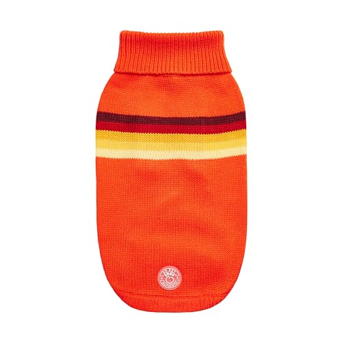 GF Pet Hundepullover Retro Sweater Strickpullover Winterpullover für Hunde Häkeln Rollkragen Hundemantel - Orange - XS von GF Pet