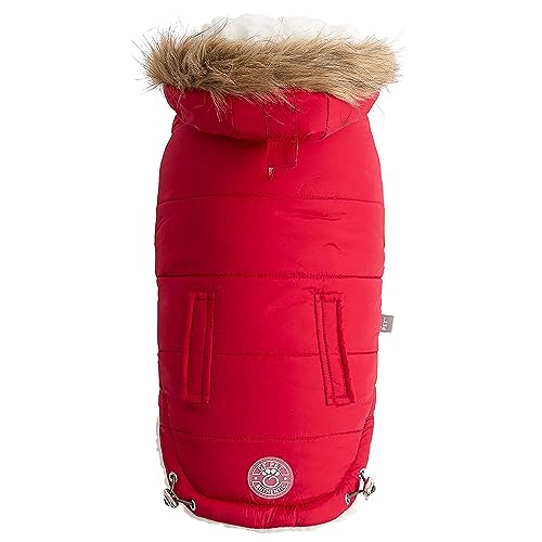 GF PET Urban Parka - Winddichter & Isolierter Wintermantel für Hunde - Stylische & Bequeme Parka Jacke - Verstellbare Passform - L, Rot von GF Pet